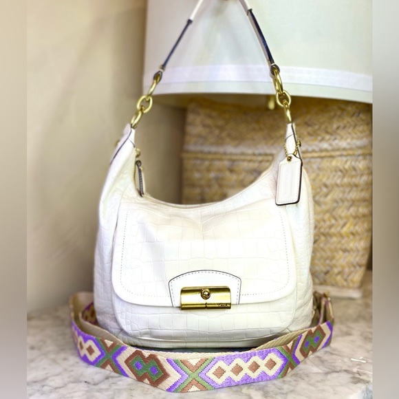 COACH Kristin Croc Embossed Leather Hobo - Picture 3 of 15